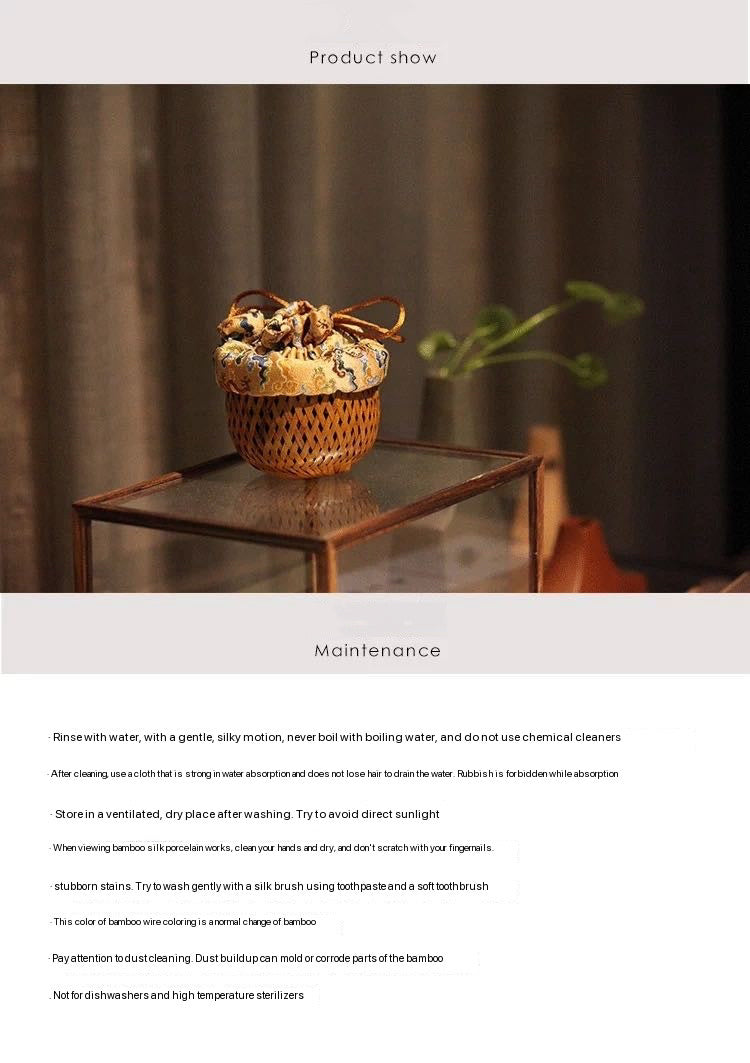 Handmade Bamboo Woven Portable Tea Cup Caddy