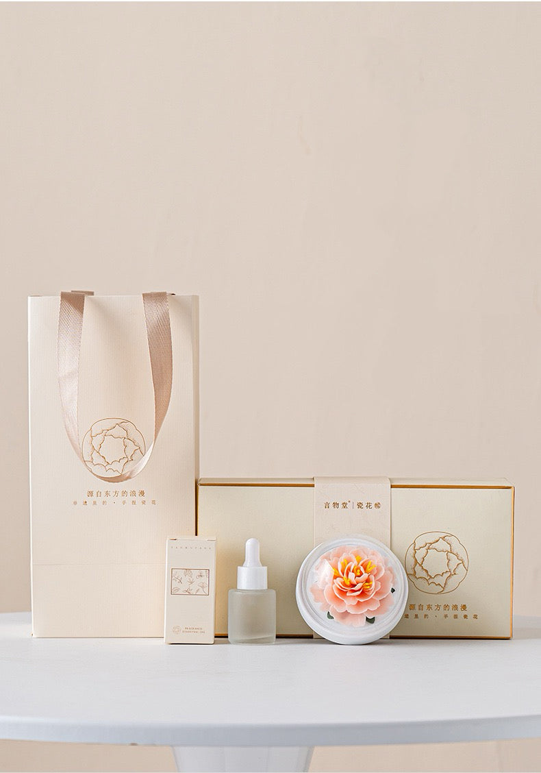 Handcrafted Ceramic Peony Aroma Diffuser Ornament