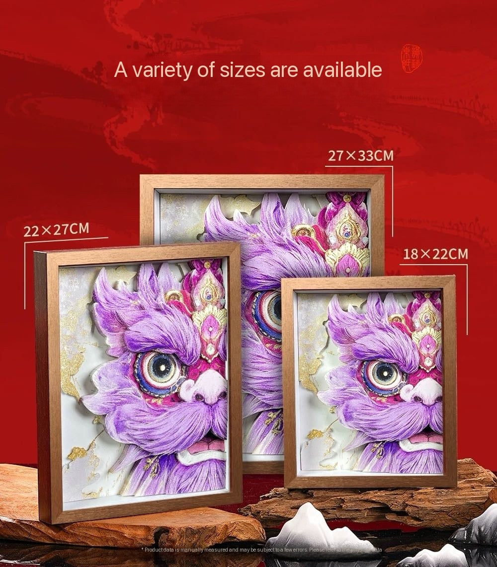 Floral Lion Awakening: Intangible Cultural Heritage Paper-Cut Ornament