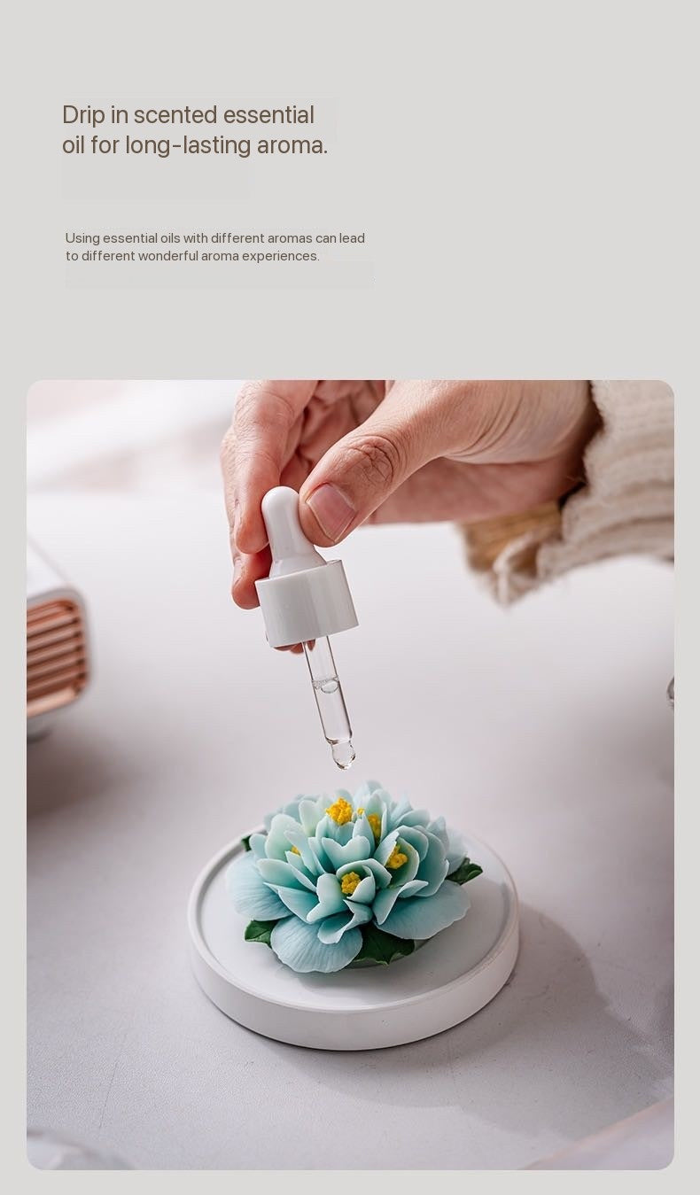 Handmade Ceramic Hibiscus Aroma Diffuser Ornament