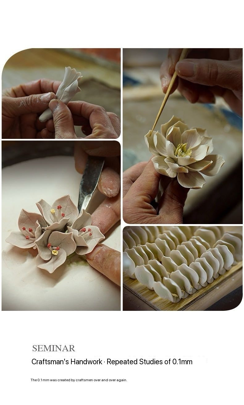 Chinese Intangible Cultural Heritage Handcrafted Ceramic Hand-Molded Flower – Bauhinia Aroma Diffuser