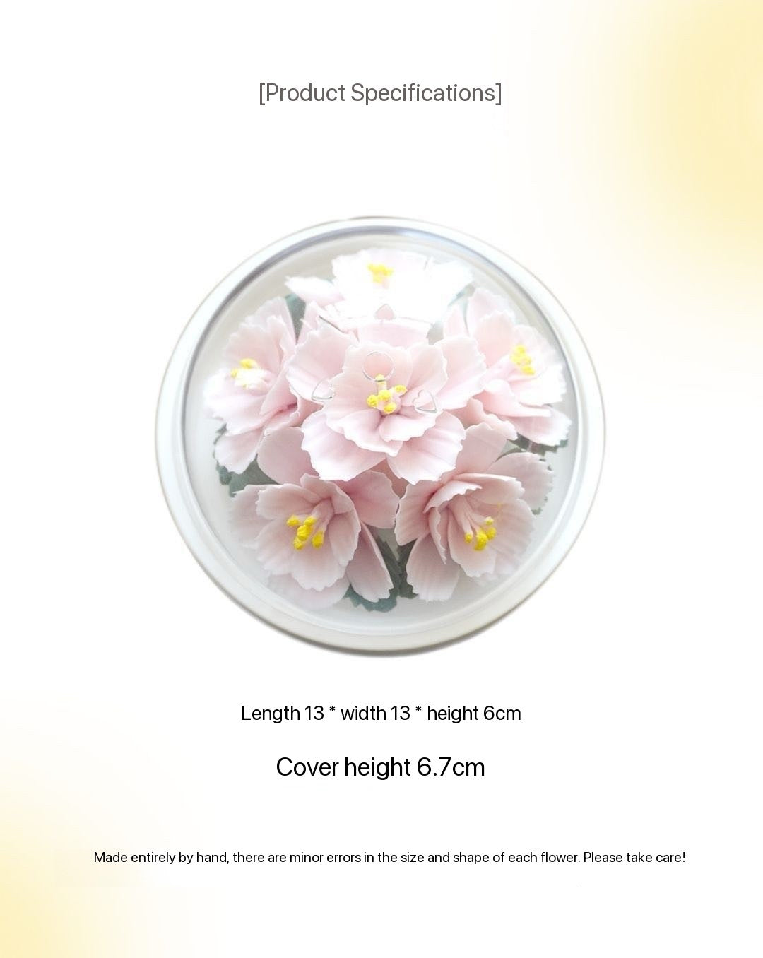 Intangible Cultural Heritage Purely Handmade Ceramic Flower with a White Base and Premium Texture