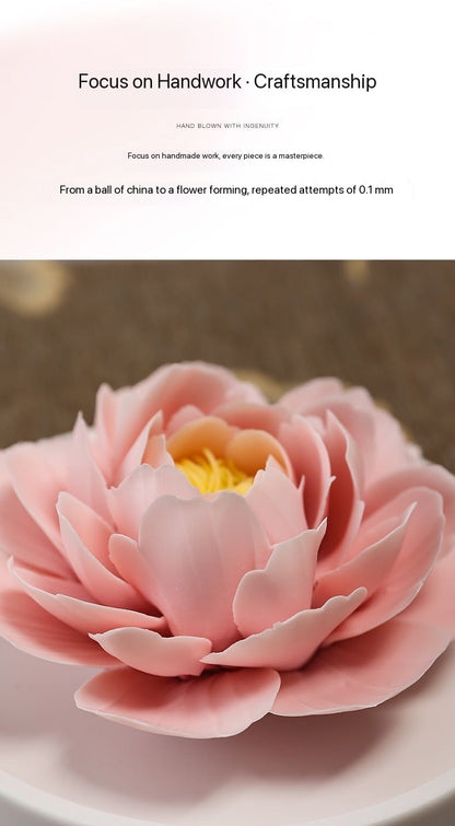 Chinese Intangible Cultural Heritage Hand-Sculpted Ceramic Floral Aroma Diffuser Gift Box
