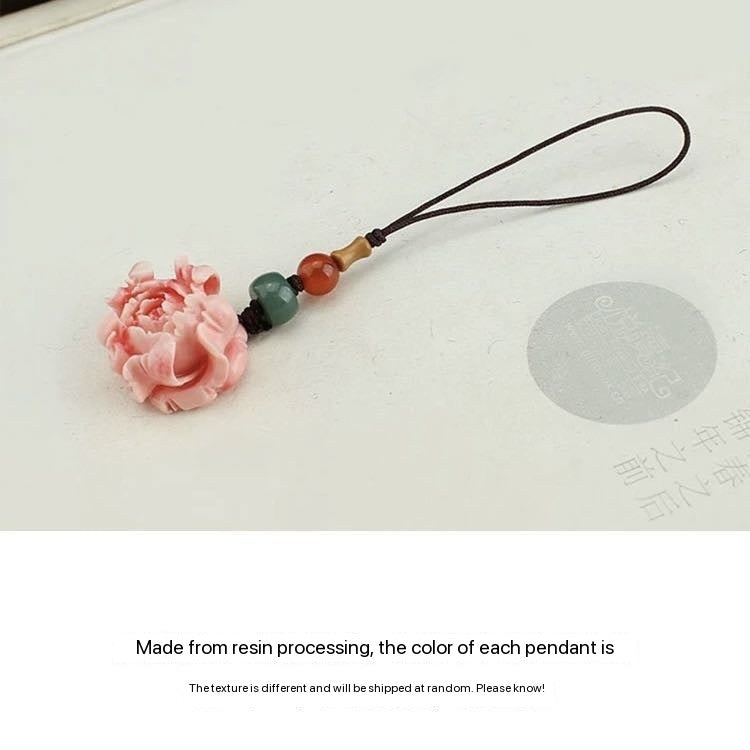 Peony Flower Mobile Phone Chain Lanyard