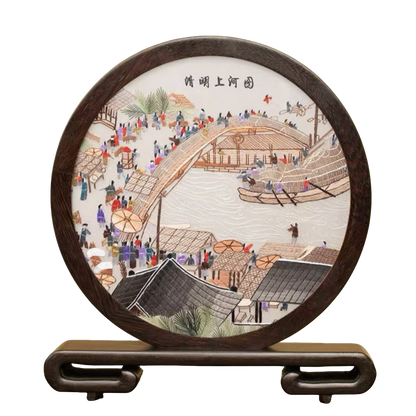 Hand-embroidered decorative ornament