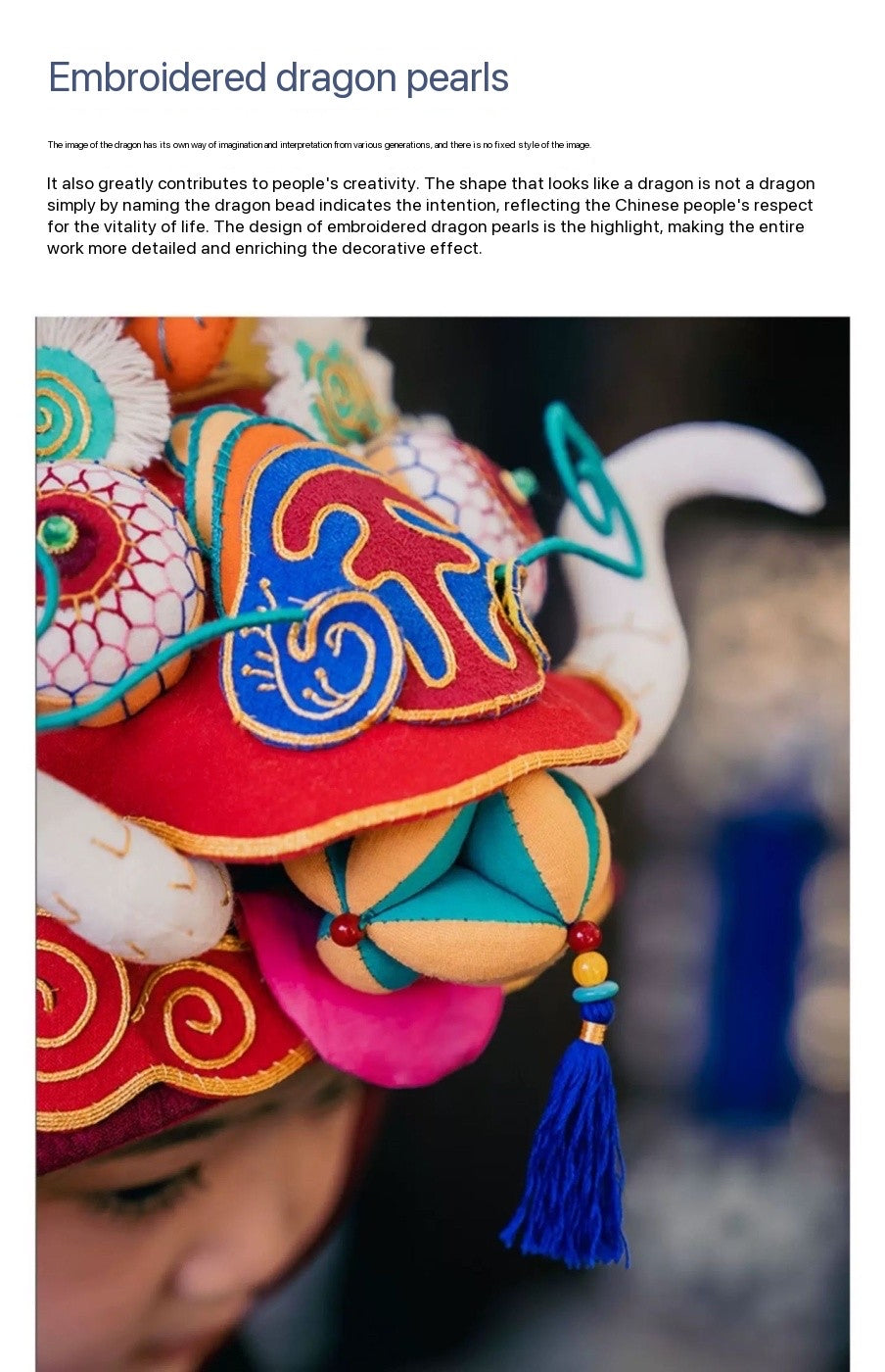High-End Handcrafted Embroidered Dragon Head Hat-Same design as the British Museum's