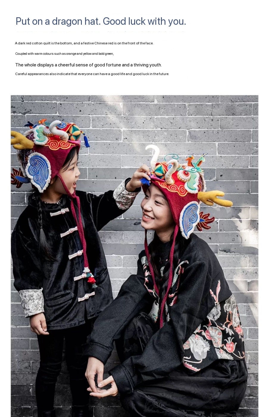 High-End Handcrafted Embroidered Dragon Head Hat-Same design as the British Museum's
