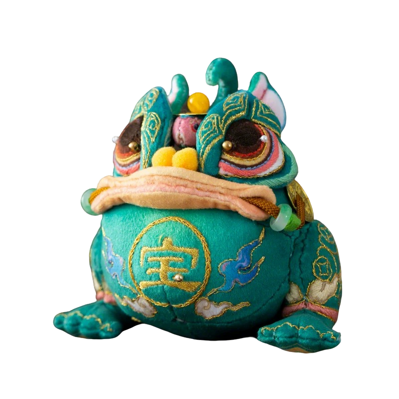 Chinese Intangible Cultural Heritage Fragrance Sachet Embroidery – Golden Toad Auspicious Ornament Material Kit