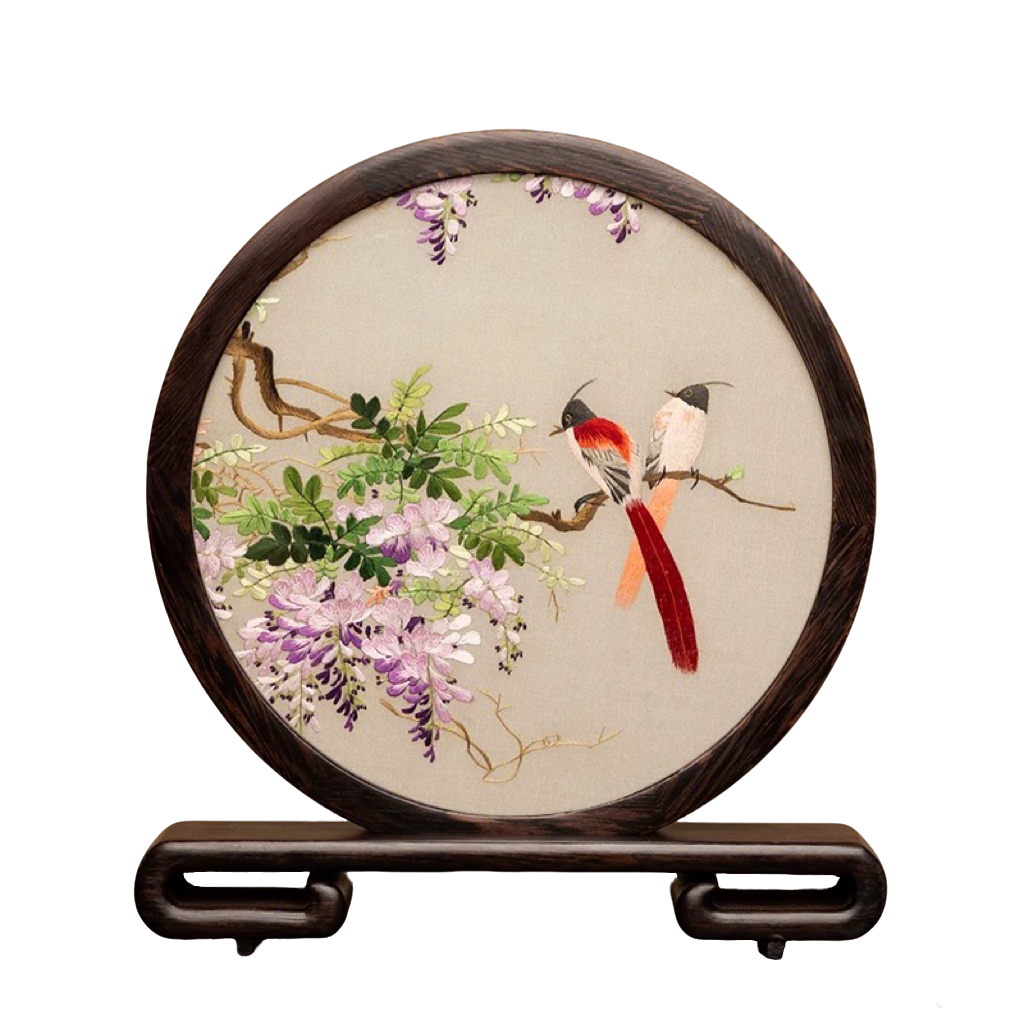 Intangible Cultural Heritage Suzhou Embroidery Real Silk Hand-Embroidered Ornament