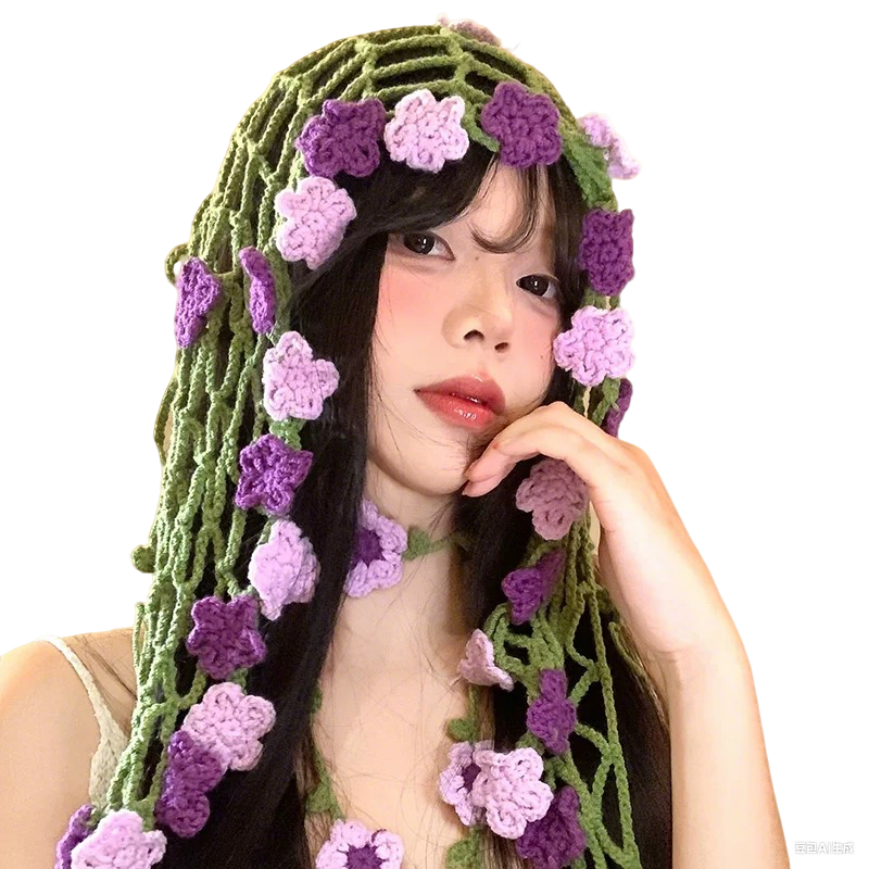 Handmade Crochet Floral Rear Frill