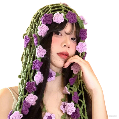 Handmade Crochet Floral Rear Frill