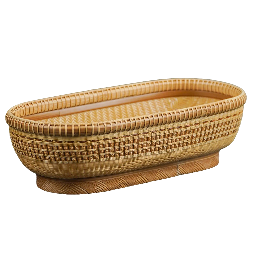 Handcrafted Bamboo Woven Oval Storage Box