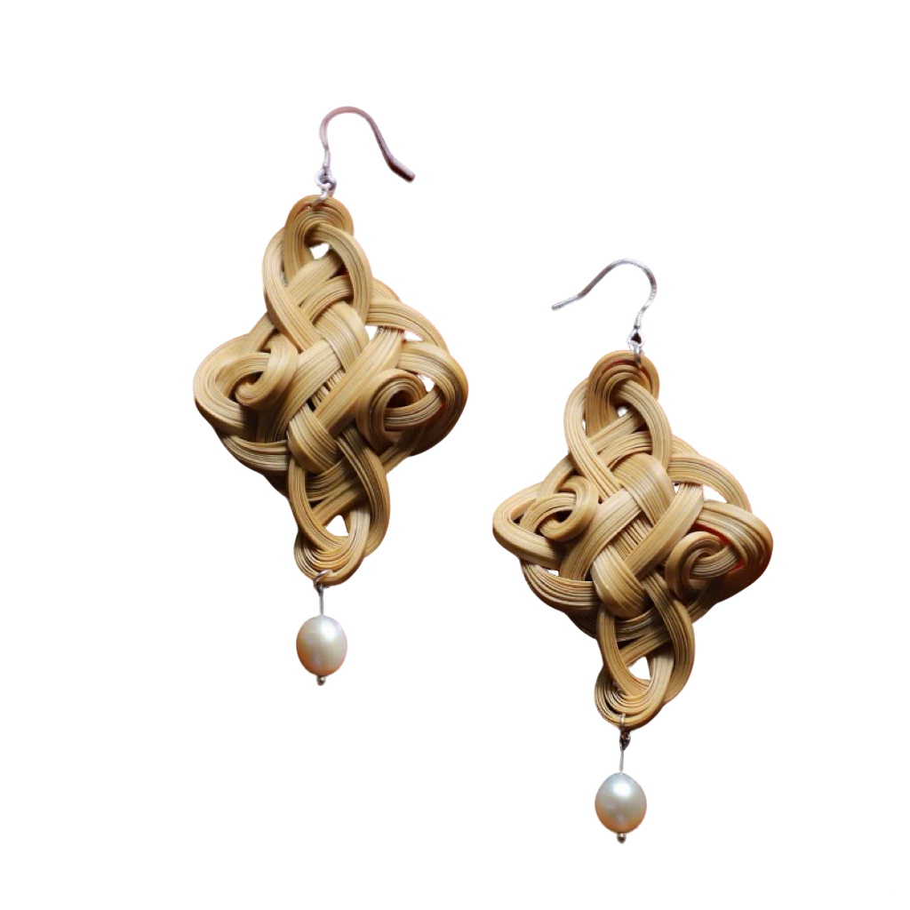 Intangible Heritage Handcrafted Ruyi Pearl Earrings