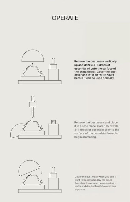 Handmade Ceramic Hibiscus Aroma Diffuser Ornament