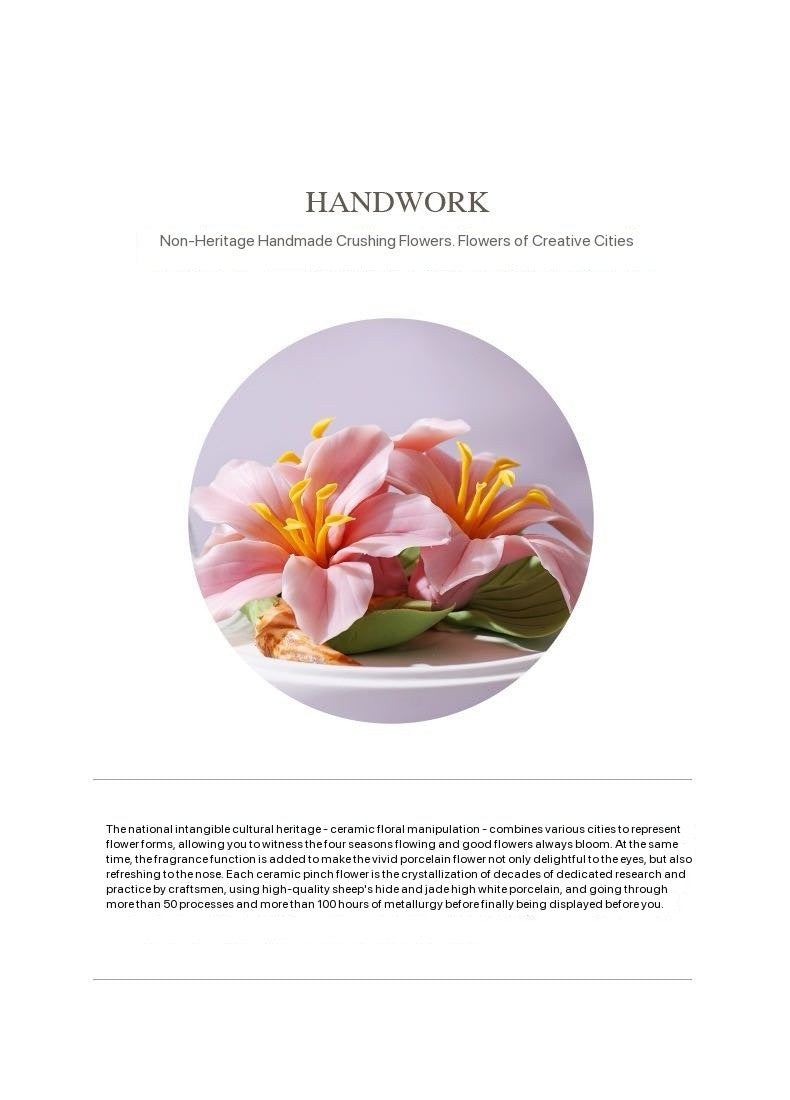 Chinese Intangible Cultural Heritage Handcrafted Ceramic Hand-Molded Flower – Bauhinia Aroma Diffuser