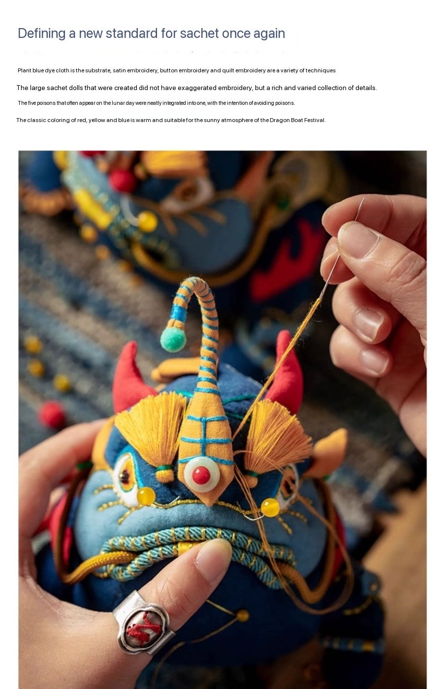 Chinese Intangible Cultural Heritage Five Poisons Golden Toad Fragrance Sachet Embroidery