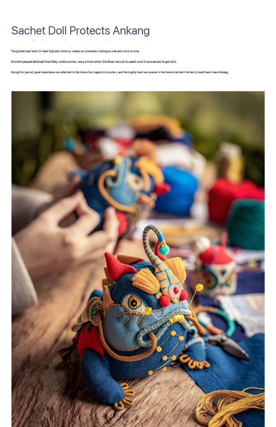 Chinese Intangible Cultural Heritage Five Poisons Golden Toad Fragrance Sachet Embroidery