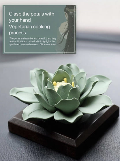 Ceramic handmade green lotus aromatherapy fragrance