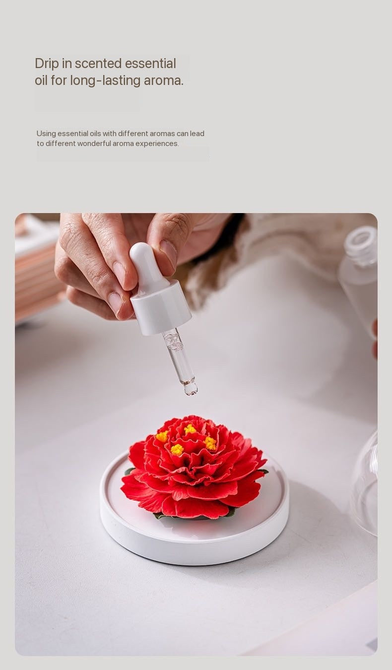 Hand-molded Ceramic Peony Aroma Diffuser
