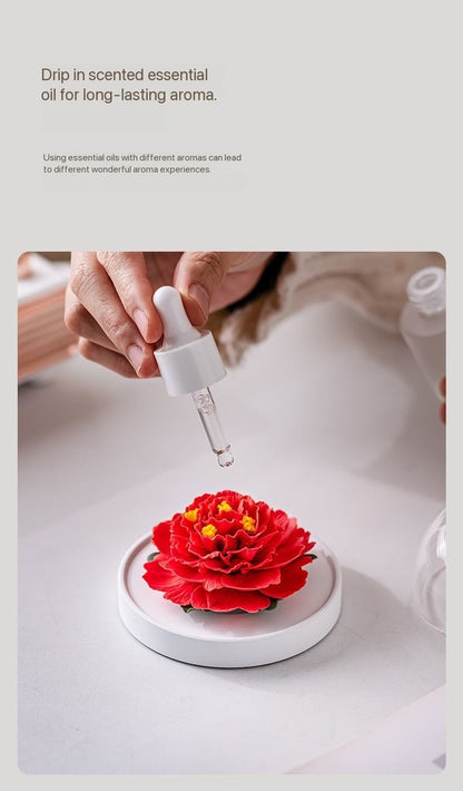 Hand-molded Ceramic Peony Aroma Diffuser