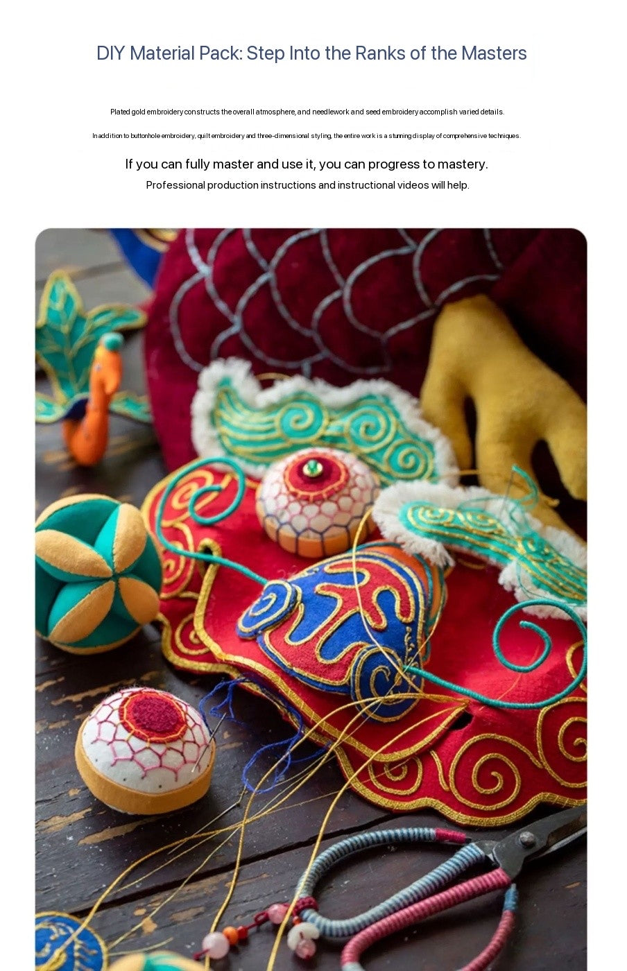 High-End Handcrafted Embroidered Dragon Head Hat-Same design as the British Museum's