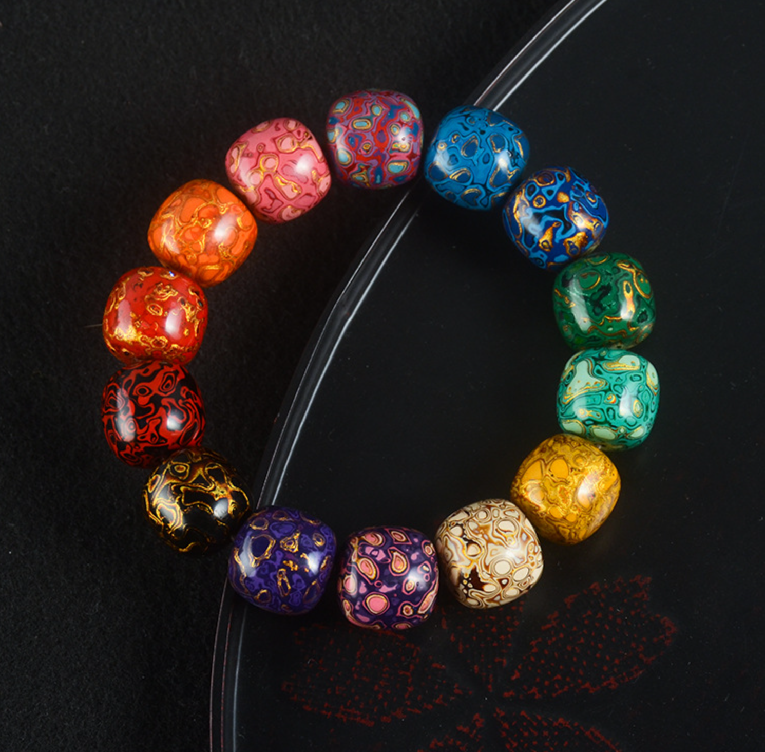 Traditional Fuzhou Chinese Lacquerware – Lacquer Bead Bracelet