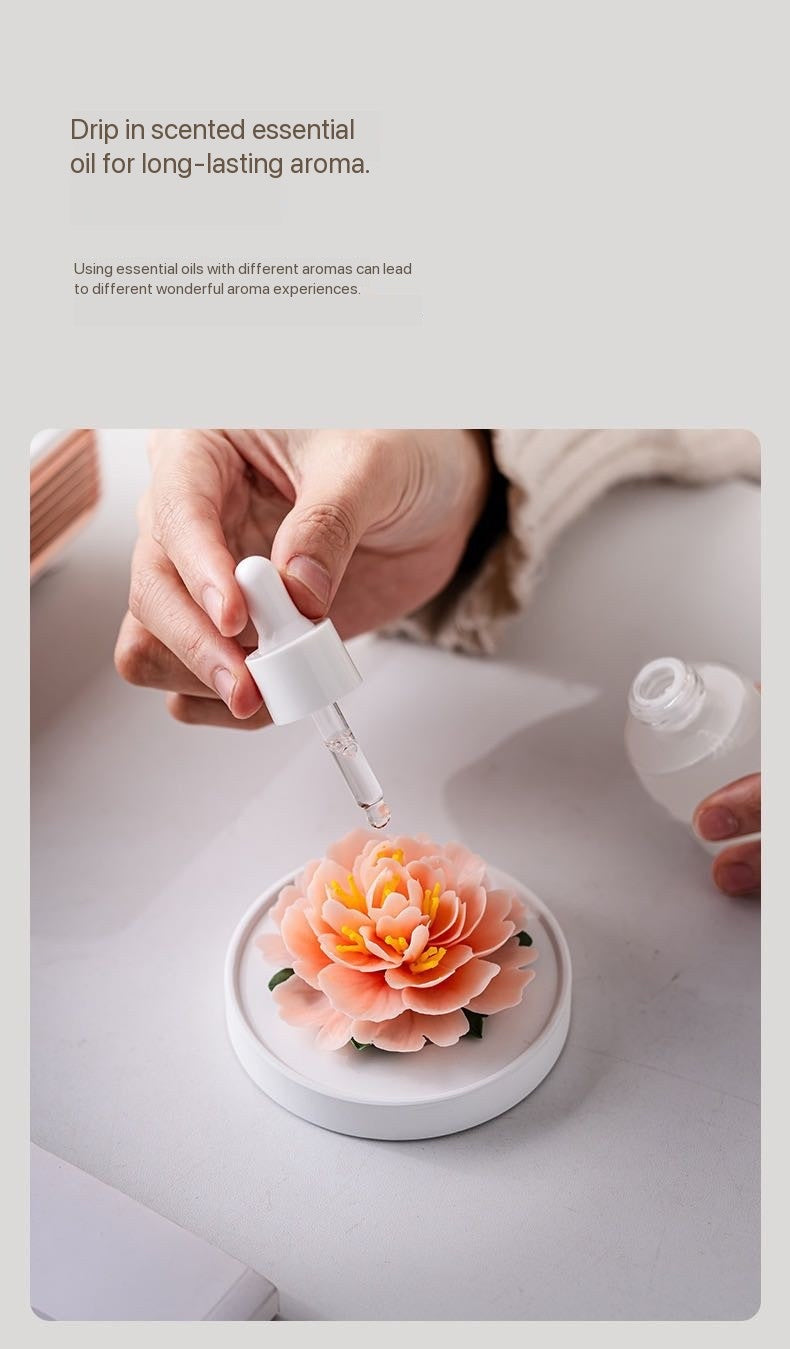 Handcrafted Ceramic Peony Aroma Diffuser Ornament