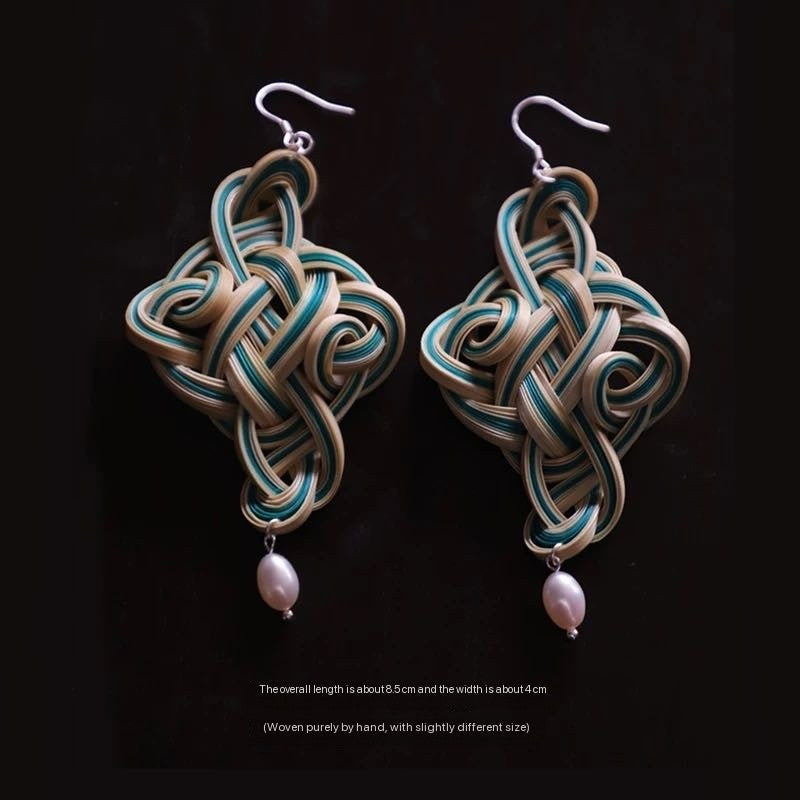 Intangible Heritage Handcrafted Ruyi Pearl Earrings