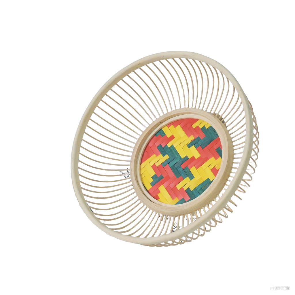 Handcrafted woven bamboo fruit basket