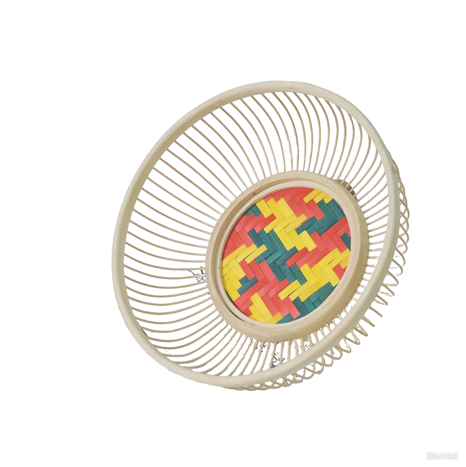 Handcrafted woven bamboo fruit basket