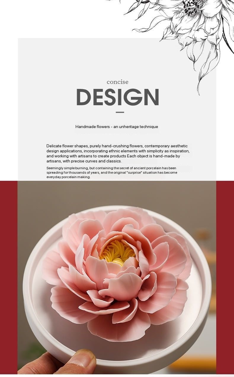 Chinese Intangible Cultural Heritage Hand-Sculpted Ceramic Floral Aroma Diffuser Gift Box