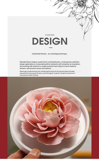 Chinese Intangible Cultural Heritage Hand-Sculpted Ceramic Floral Aroma Diffuser Gift Box