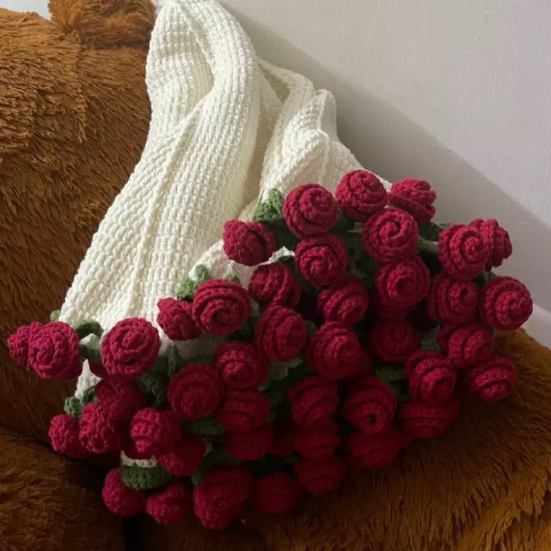 Rose Bouquet Blanket Hand-woven DIY material package