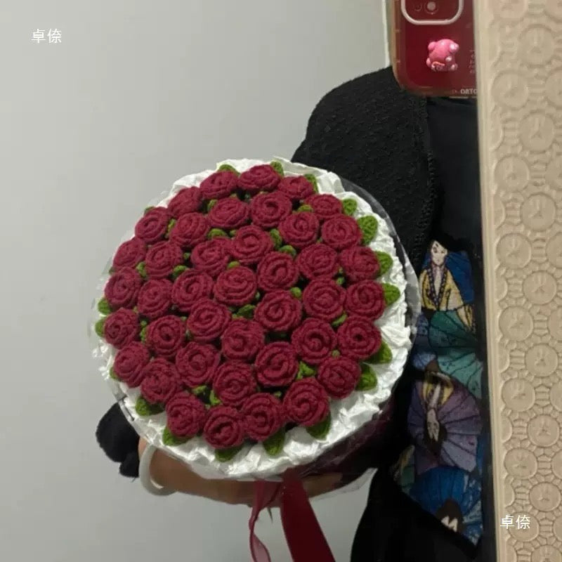 Rose Bouquet Blanket Hand-woven DIY material package
