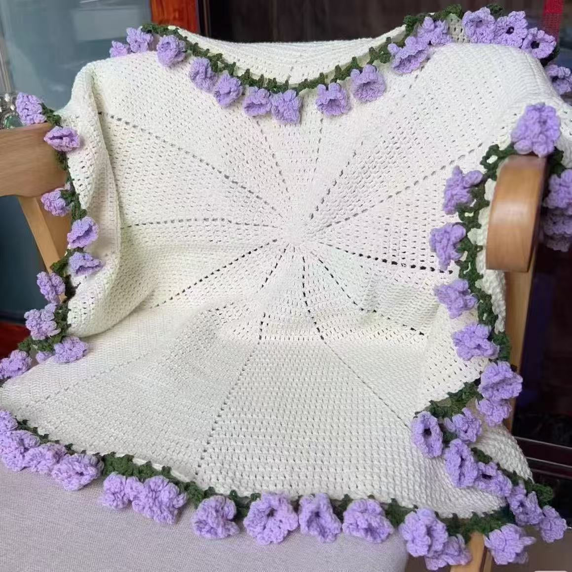 Hand-Crocheted Rose Blanket Materials Kit
