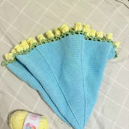 Hand-Crocheted Rose Blanket Materials Kit