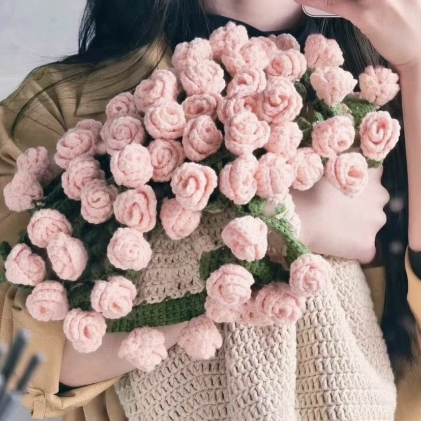 Rose Bouquet Blanket Hand-woven DIY material package