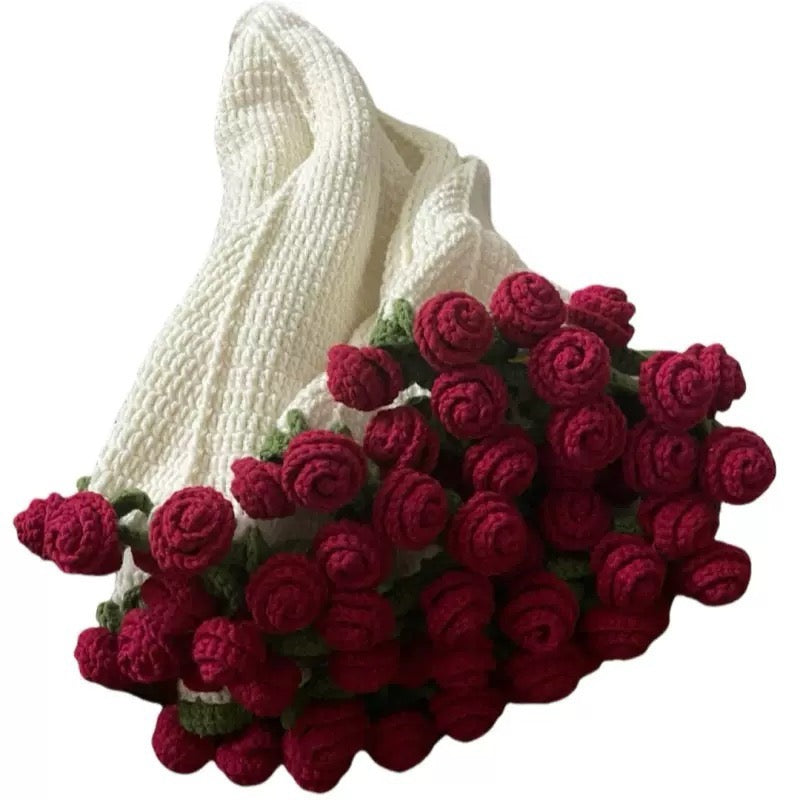 Rose Bouquet Blanket Hand-woven DIY material package