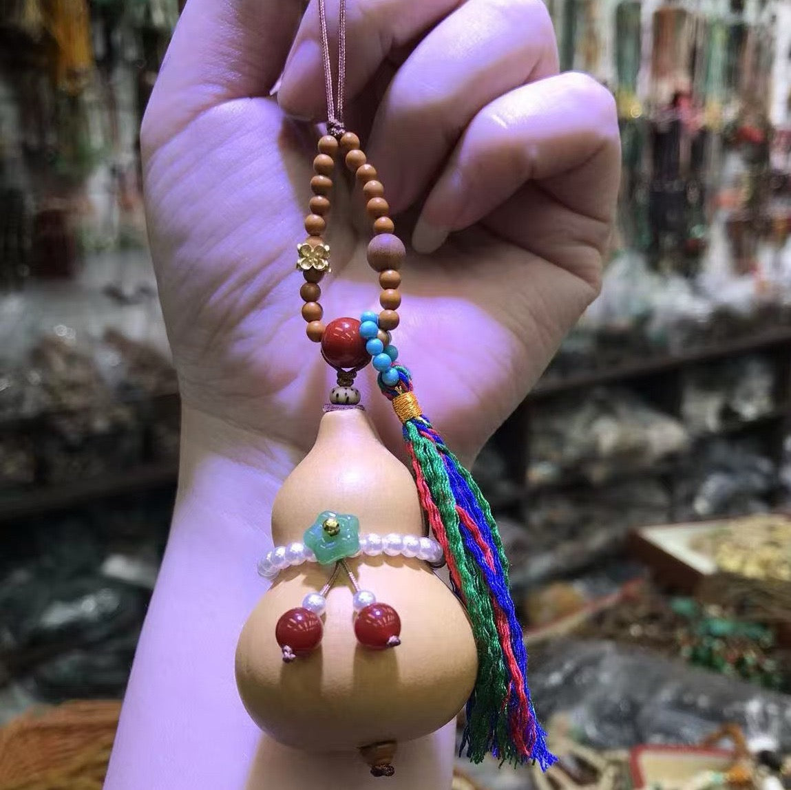 Gourd ornament Hand woven real gourd Implies good fortune and prosperity