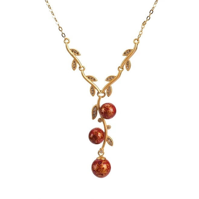 Chinese lacquer necklace