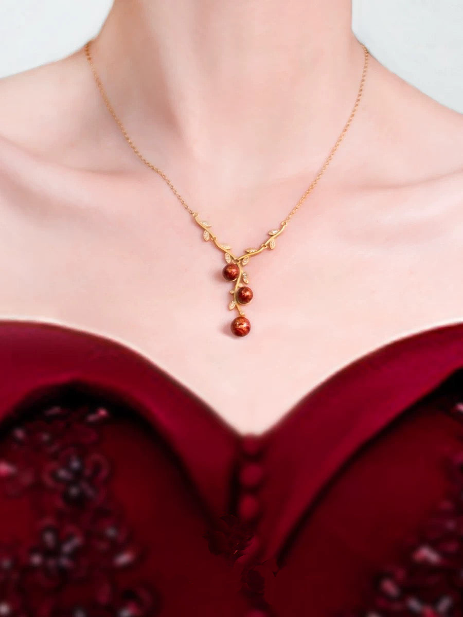 Chinese lacquer necklace