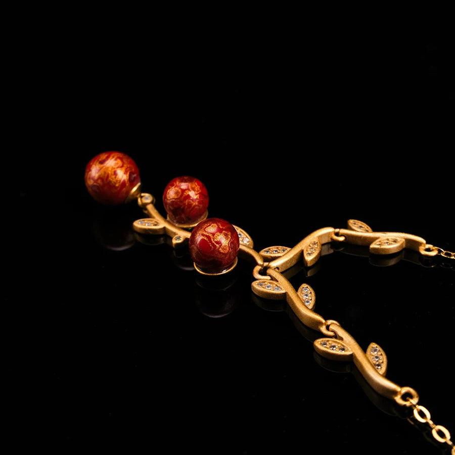 Chinese lacquer necklace