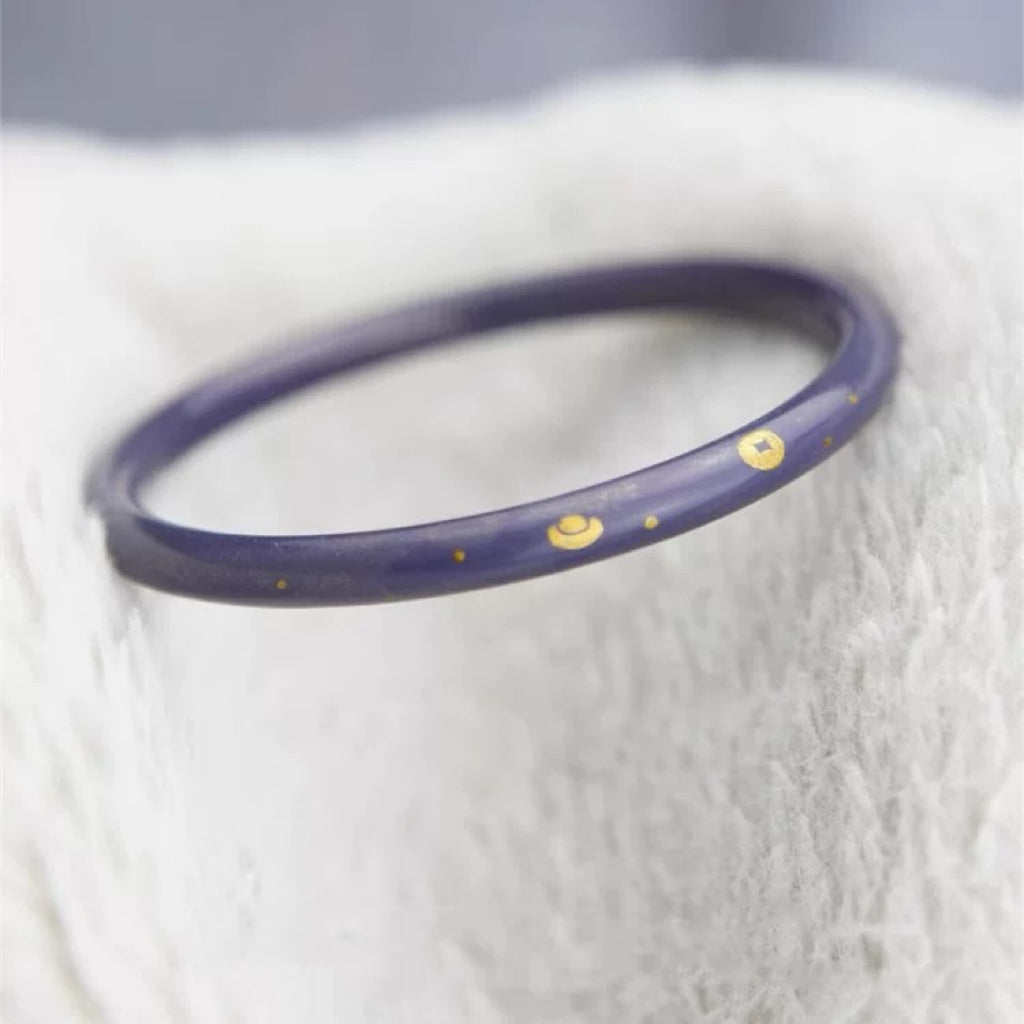 Chinese Intangible Cultural Heritage Lacquerware Bracelet， Meaning designated wealth