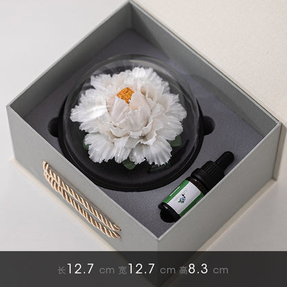 Chinese ICH Handmade Ceramic Handmade Peony Flower Aroma Diffuser Car Aromatherapy Living Room Office Ornament