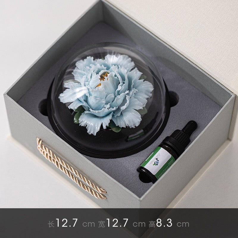 Chinese Intangible Cultural Heritage Handmade Ceramic Handmade Peony Flower Aroma Diffuser Car Aromatherapy Living Room Office Ornament