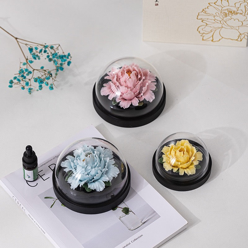Chinese Intangible Cultural Heritage Handmade Ceramic Handmade Peony Flower Aroma Diffuser Car Aromatherapy Living Room Office Ornament