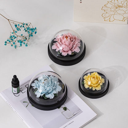 Chinese ICH Handmade Ceramic Handmade Peony Flower Aroma Diffuser Car Aromatherapy Living Room Office Ornament