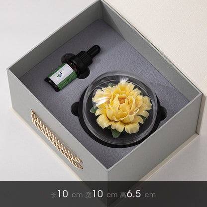Chinese ICH Handmade Ceramic Handmade Peony Flower Aroma Diffuser Car Aromatherapy Living Room Office Ornament