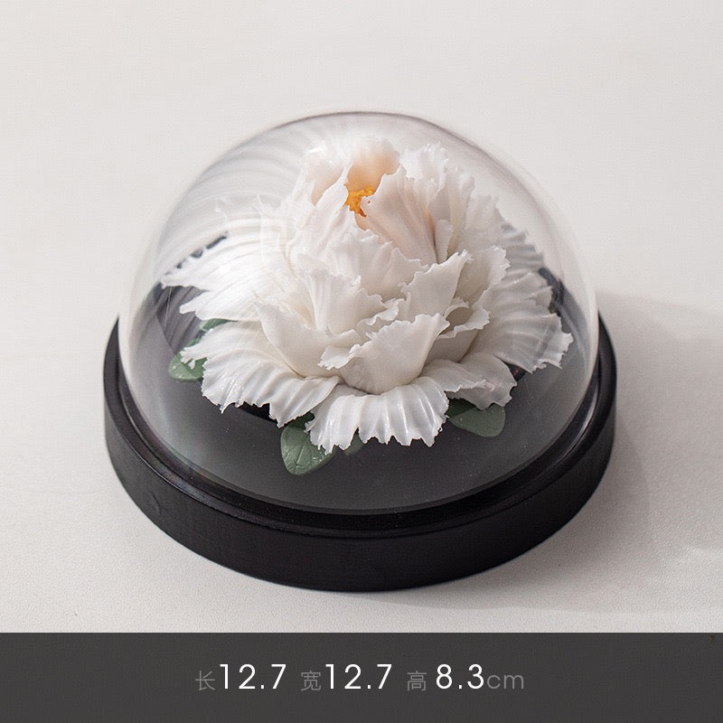 Chinese ICH Handmade Ceramic Handmade Peony Flower Aroma Diffuser Car Aromatherapy Living Room Office Ornament