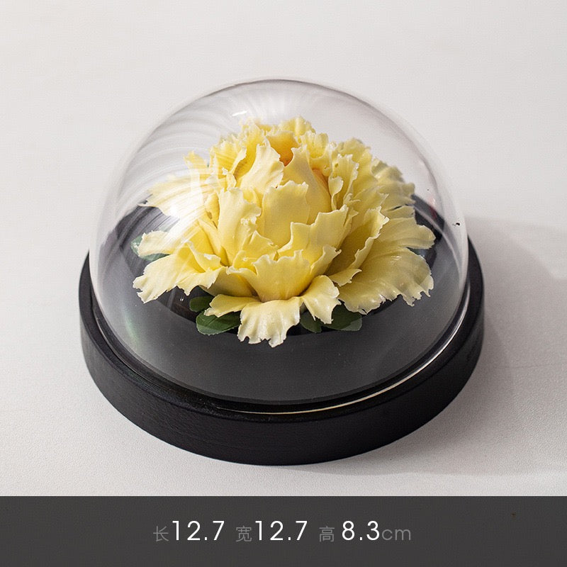 Chinese Intangible Cultural Heritage Handmade Ceramic Handmade Peony Flower Aroma Diffuser Car Aromatherapy Living Room Office Ornament